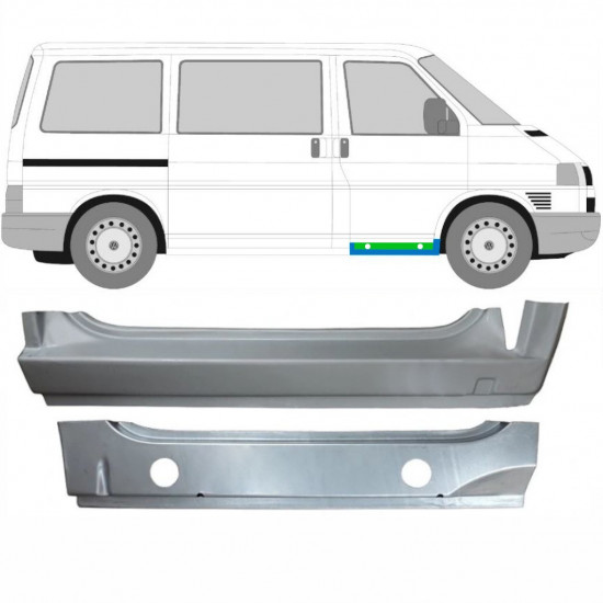 Slenkstis priekinis vidinė + išorinė dalis už VW Transporter T4 1990-2003 / Dešinė / Rinkinys 9905