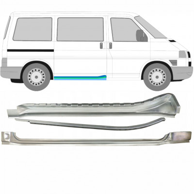 Slenkstis apatinė durų slankiojančių už VW Transporter T4 1990-2003 / Dešinė / Rinkinys 10289