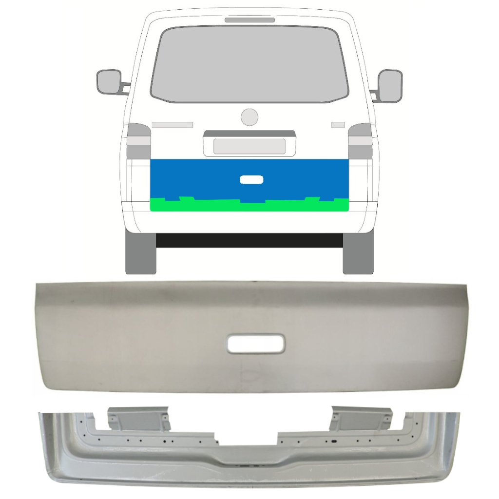 Galinio Dangčio Vidinė + Išorinė Skarda Už Vw Transporter T5 2003- / Rinkinys 11532