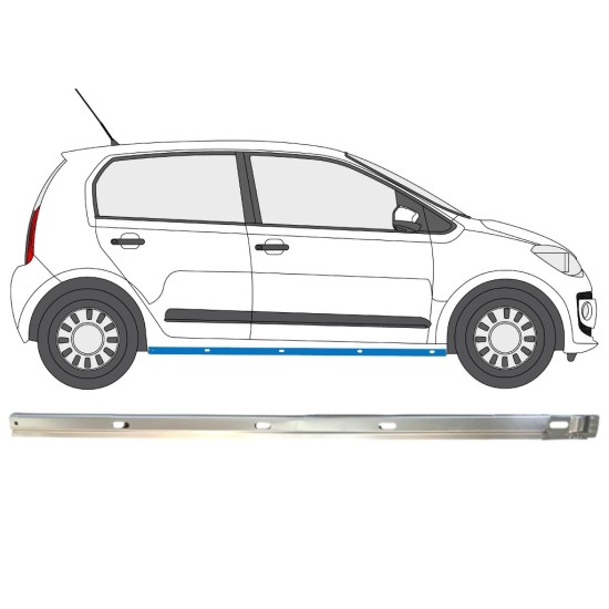 Slenkstis vidinė dalis už Volkswagen UP! 2011- / Dešinė 14857 Slenkstis vidinė dalis už Volkswagen UP! 2011- / Dešinė 14857