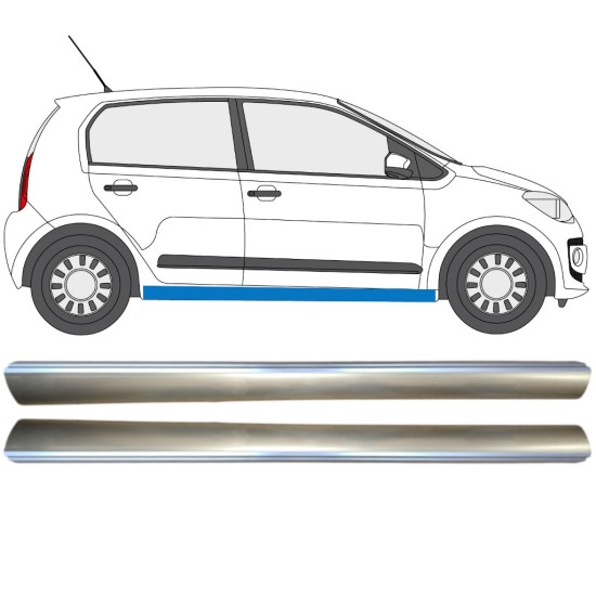 Slenkstis apatinė dalis už Volkswagen UP! 2011- / Kairė + Dešinė / Rinkinys 14820 Slenkstis apatinė dalis už Volkswagen UP! 2011- / Kairė + Dešinė / Rinkinys 14820
