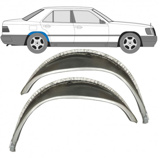 Vidinė galinė arka už Mercedes W124 1984- / Kairė + Dešinė / Rinkinys 9652