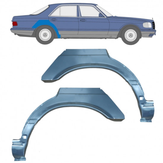 Galinė arka už Mercedes S-class 1979-1991 / Kairė + Dešinė / Rinkinys 9644