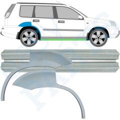 Slenkstis apatinė + sparnas galinis už Nissan X-Trail 2001-2007 / Kairė + Dešinė / Rinkinys 9638