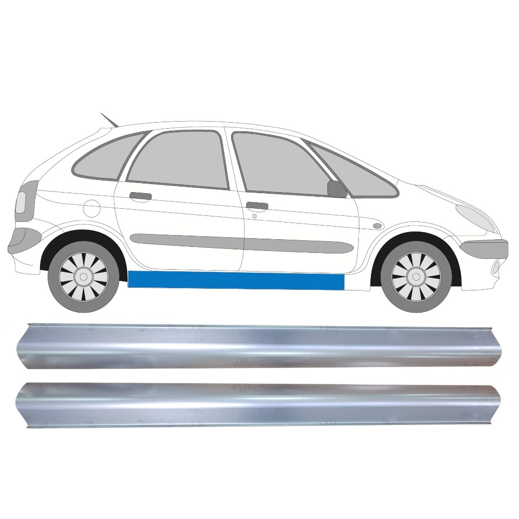 Slenkstis, Apatinė Už Citroen Xsara Picasso 1999-2012 / Kairė = Dešinė (Simetriška) / Rinkinys 10254