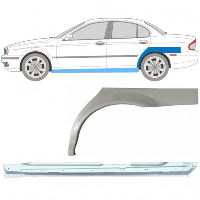 Slenkstis apatinė + sparnas galinis už Jaguar X-Type 2001-2009 / Kairė / Rinkinys 12621