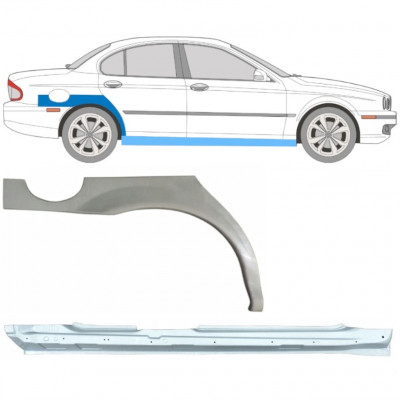 Slenkstis apatinė + sparnas galinis už Jaguar X-Type 2001-2009 / Dešinė / Rinkinys 12620