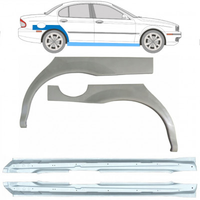 Slenkstis apatinė + sparnas galinis už Jaguar X-Type 2001-2009 / Rinkinys 12622