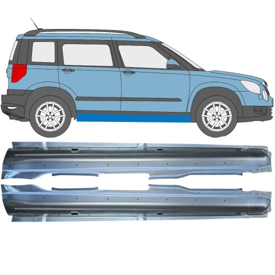 Visas slenkstis už Skoda Yeti 2009- / Kairė + Dešinė / Rinkinys 15977