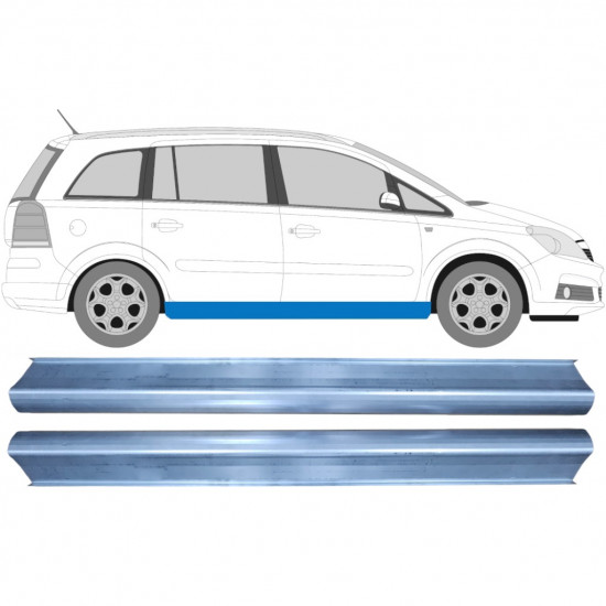 Slenkstis, apatinė už Opel Zafira 2005-2012 / Kairė = Dešinė (simetriška) / Rinkinys 9651