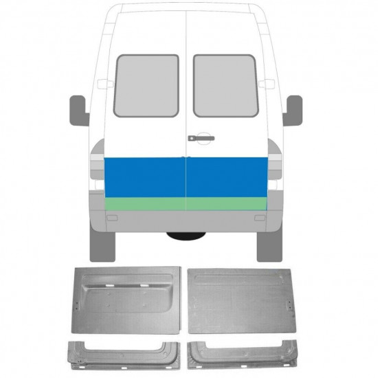 Galinių durų dalis už Mercedes Sprinter 1995-2006 / Kairė + Dešinė / Rinkinys 5338